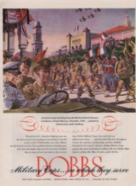 ORIG VINTAGE WWII DOBBS HAT AD: World War 2by: Saalburg (Illust.), Leslie