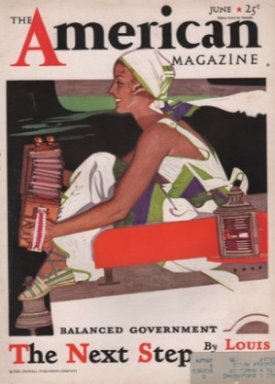 ORIGINAL VINTAGE MAGAZINE COVER: American Magazine June 1933 - Woman playing accordianby: Herbert Paus (Illust.)